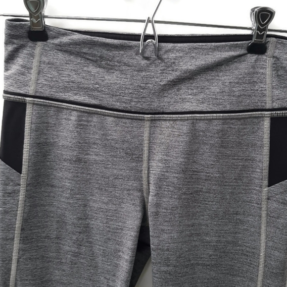 Lululemon Pace Rival heathered gray black Crop leggings Size 6 - Picture 8 of 15